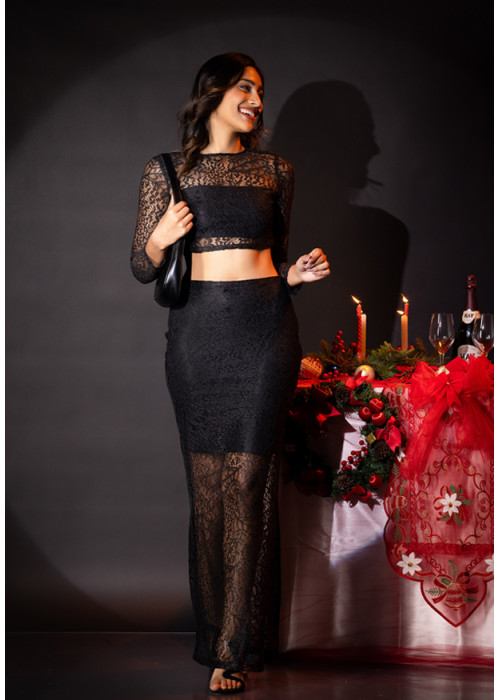 AMENA BLACK CROP TOP 